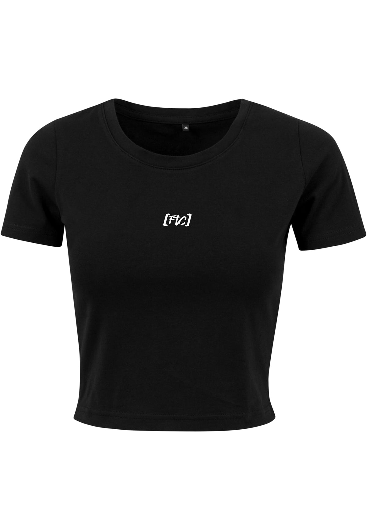 TOO UGLY Cropped Top in Schwarz – Vorderseite