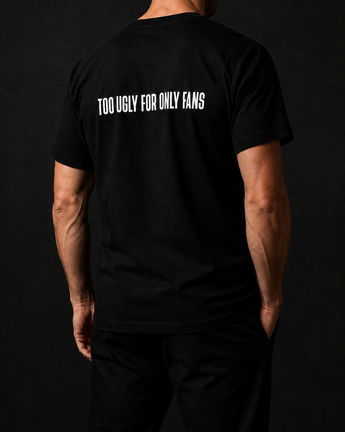 TOO UGLY T-Shirt in Schwarz – On-Fit Rückansicht